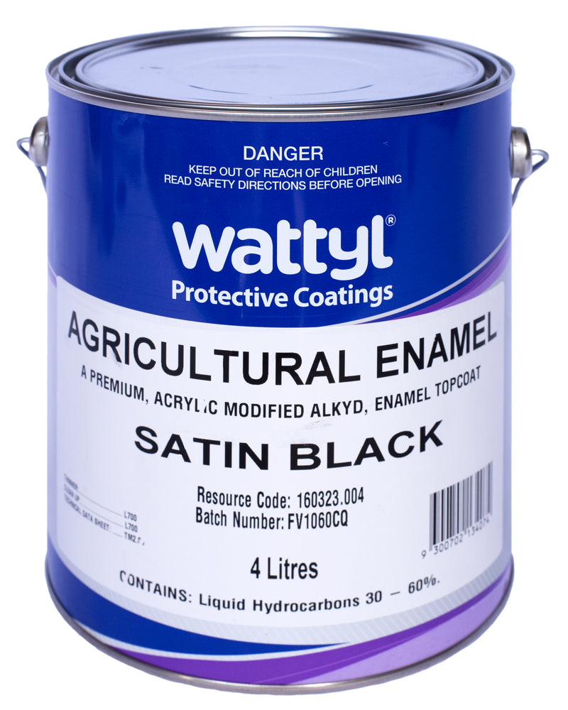 WATTYL Agricultural Enamel Satin Black 4L