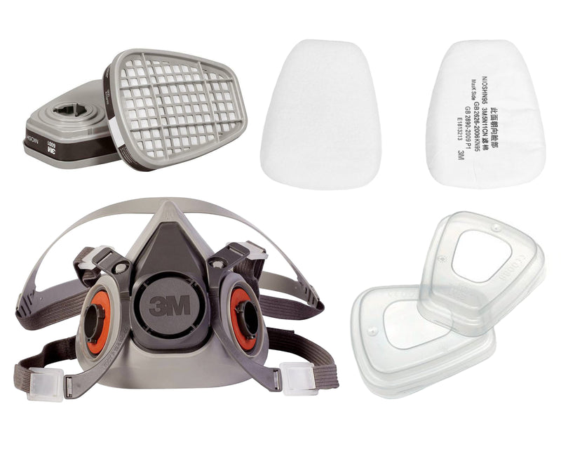 3M Half Face piece reusable respirator 6200 Mask Kit with Filters