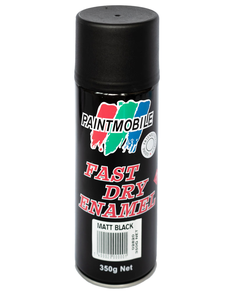 Paintmobile Fast Dry Enamel Spray Can - Matt Black