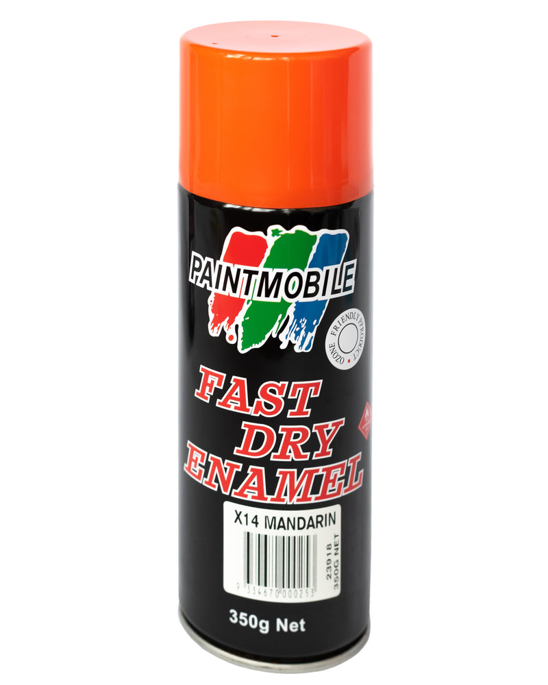 Paintmobile Fast Dry Enamel Spray Can - X14 Mandarin