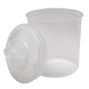 PAINTMOBILE PPS CUPS 600mL 125 MICRON LINER & LIDS (box of 50) + Cup & Collar
