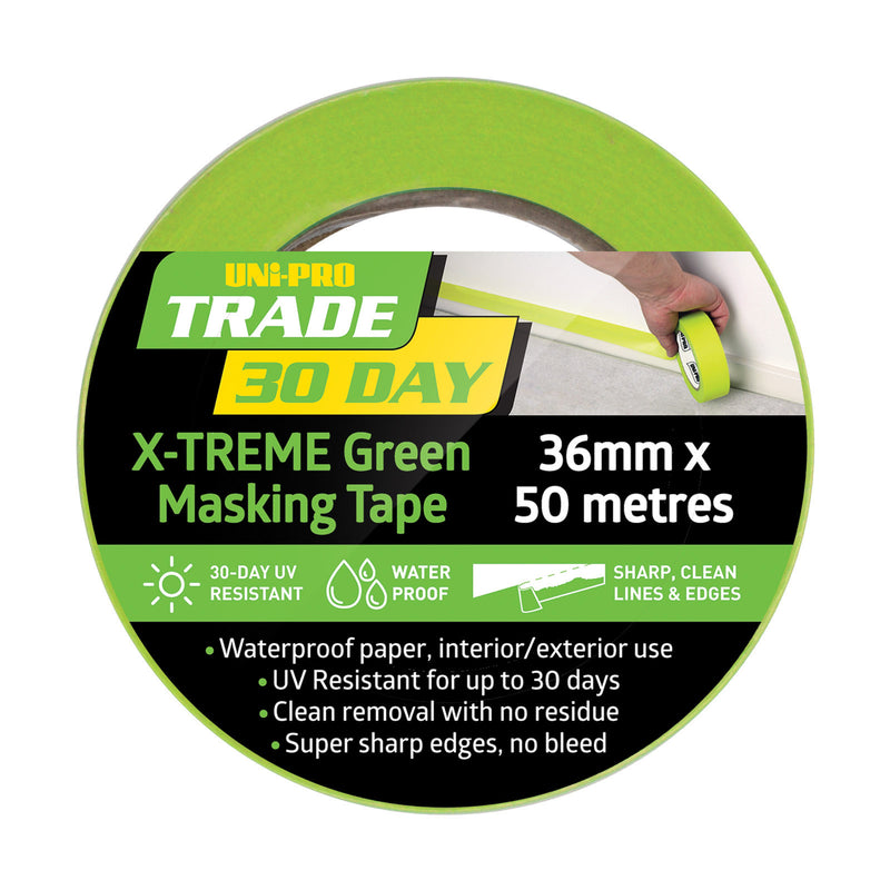 UNI-PRO Trade 30 day X-TREME Green masking tape