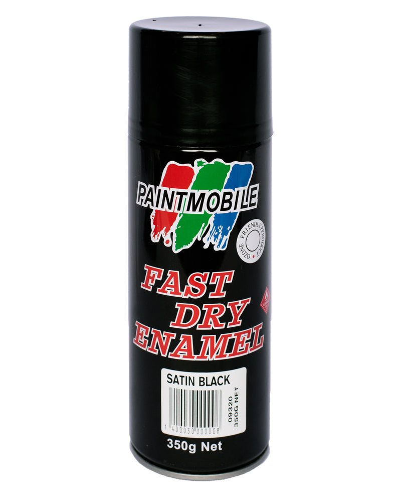 Paintmobile Fast Dry Enamel Spray Can - Satin Black