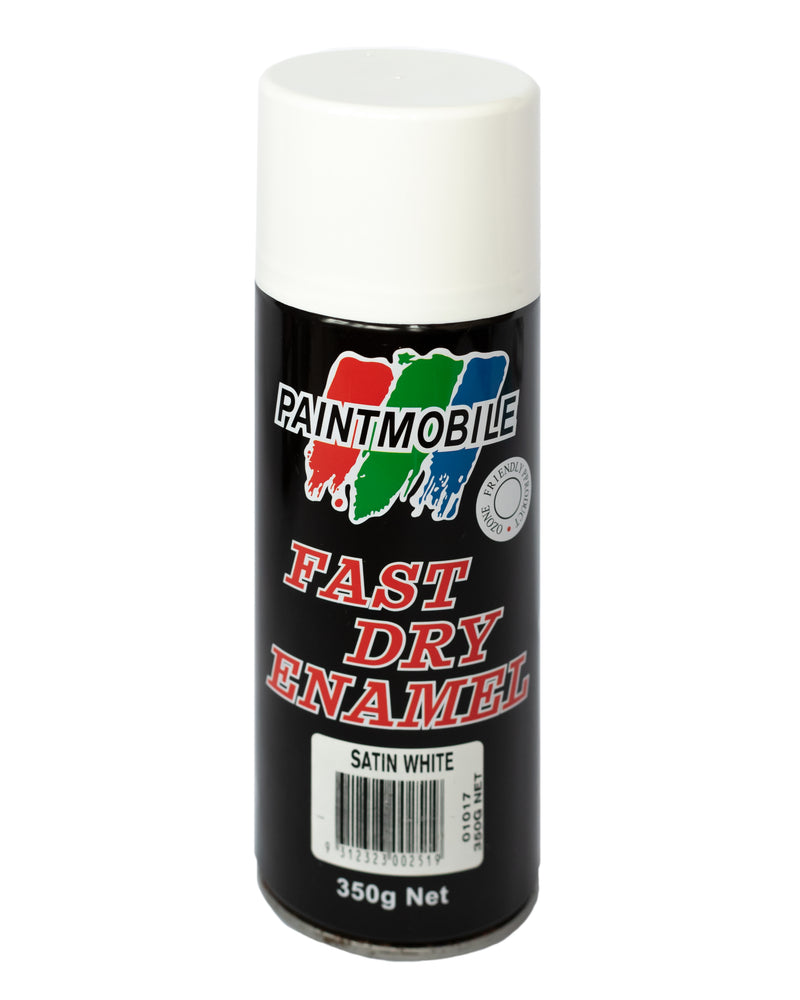 Paintmobile Fast Dry Enamel Spray Can - Satin White